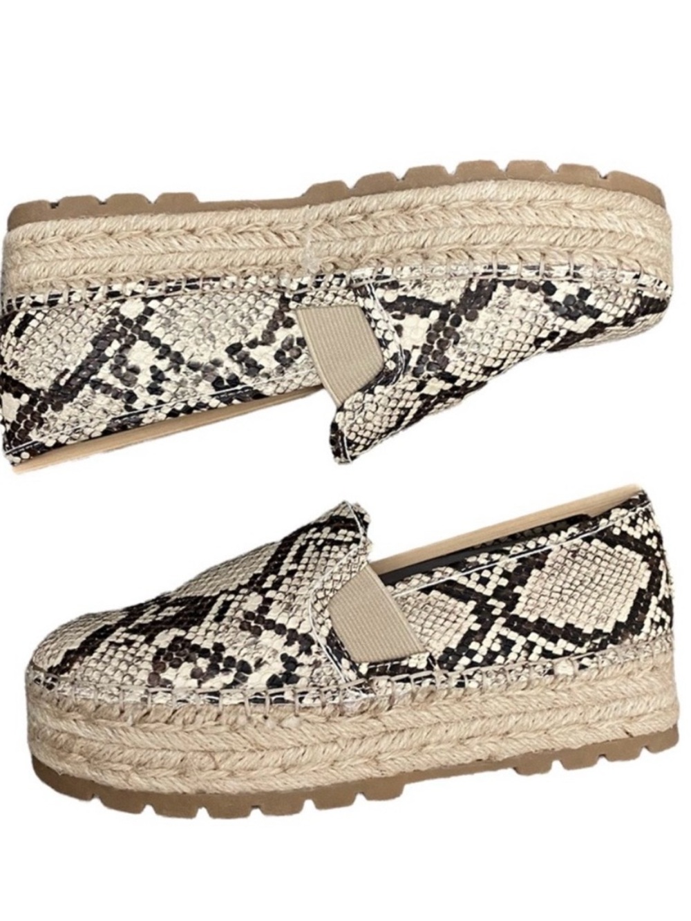 Worn once Circus by Sam Edelman Cora Platform Espadrilles in snake print, 7.5.